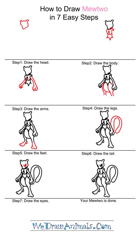How to Draw Mewtwo Step By Step .